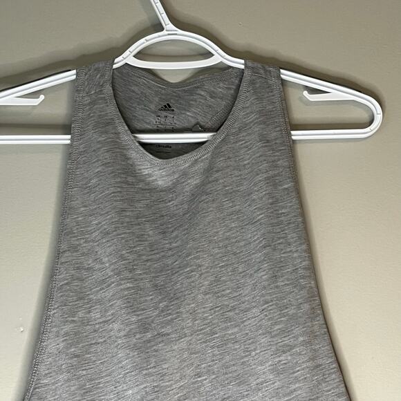 Adidas Gray Muscle Athletic Tank Top Size Small (8-10) - Picture 5 of 13